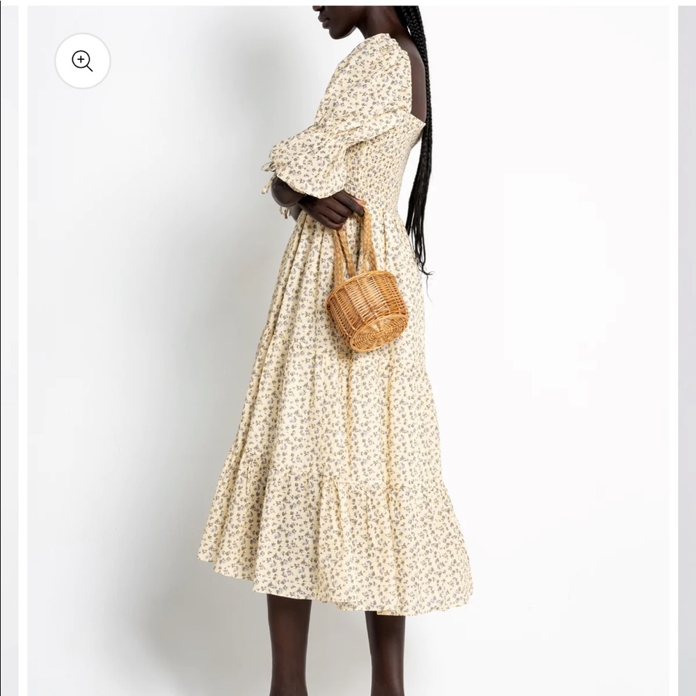 Floral Cream Midi Dress